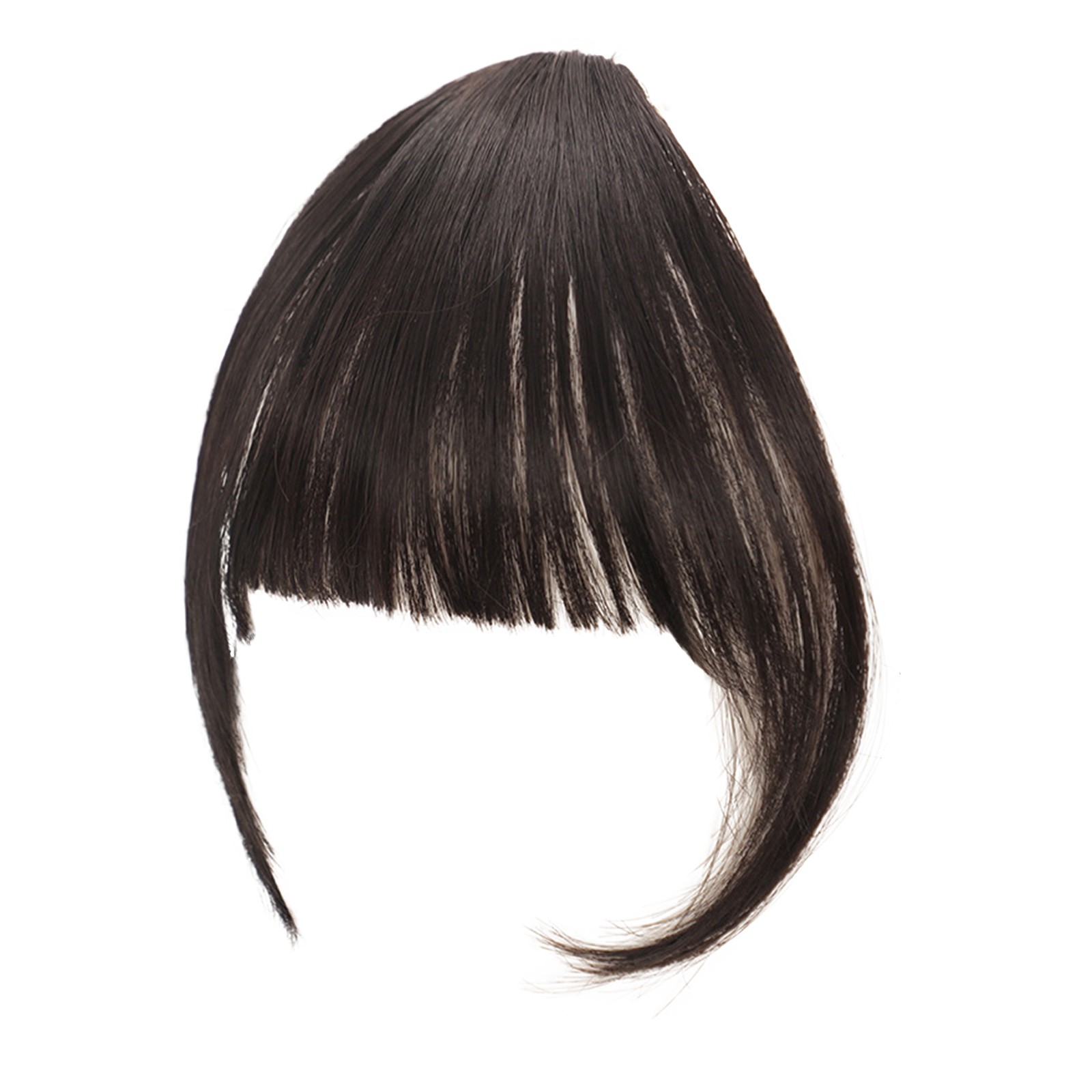 thumbnail image 2 of Extensiones de flequillo con clip - Pelo natural castaño rojizo Resistente al calor para uso diario en fiestas, 2 of 2